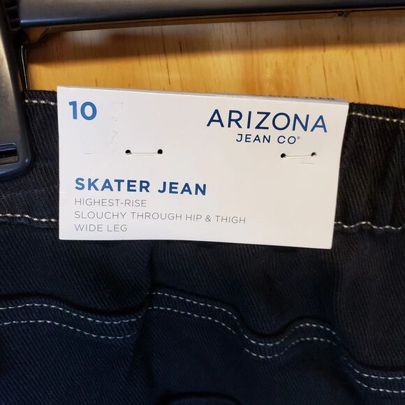 Arizona Jean Co Black Skater Jeans NWT Size 10 Y2K Relaxed Wide Leg Streetwear - Picture 11 of 16